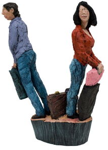 Aimee und York, wood, h 52cm