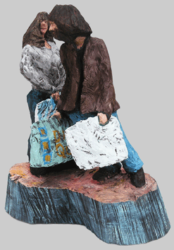 Celine und Timo, Eiche, h 69cm